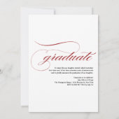 Vintage Klasse des Abschlusses Rotes Foto 2025 Einladung (Rückseite)