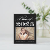 Vintage Klasse des Black Foto Abschlusses 2025 Postkarte (Stehend Vorderseite)