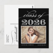 Vintage Klasse des Black Foto Abschlusses 2025 Postkarte (Vorne/Hinten)