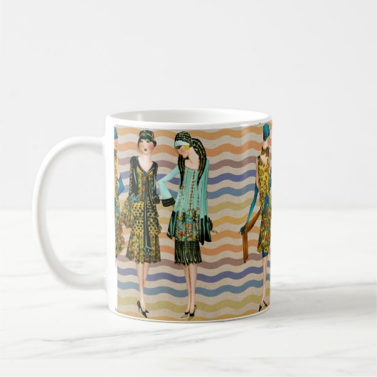 Vintage Klasse Frauen im Jugendstil Kaffeetasse (Links)