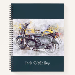 Vintage-Klassik-Motorrad-Notizbuch Notizblock
