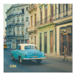 Vintage Klassiker Auto Havanna Kuba Straßenfotogra Fotodruck
