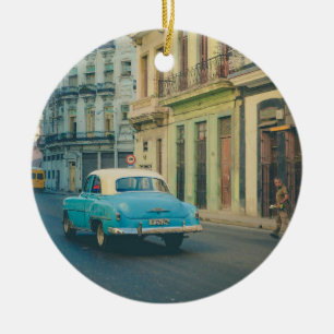Vintage Klassiker Auto Havanna Kuba Straßenfotogra Keramik Ornament