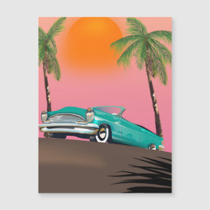 Vintage Klassiker Auto im Paradies Magnetkarte