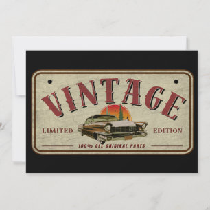 Vintage-Klassiker-Auto-Limited-Edition-Originaltei Einladung