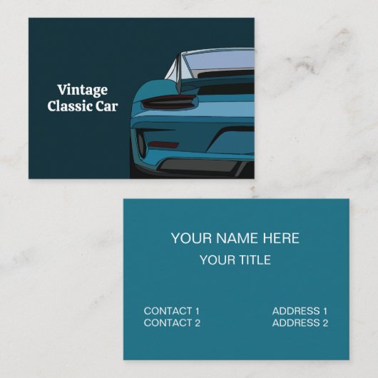 Vintage-Klassiker-Auto  Visitenkarte (Vorne/Hinten)