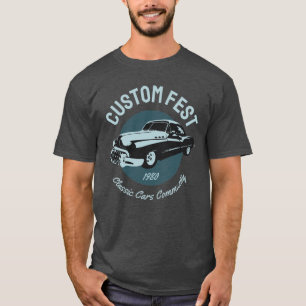 Vintage Klassiker-Autos Custom-Fest-Typografie T-Shirt