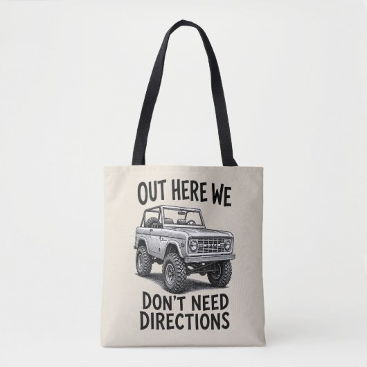 Vintage-Klassiker-Bronco-Offroad-Illustration Tasche (Vorderseite)