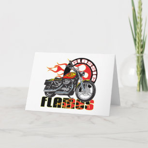 Vintage-Klassiker-Flammenlackierung-Motorrad Karte