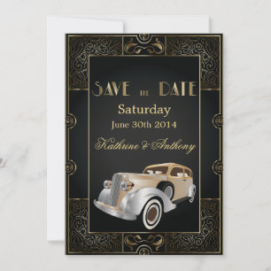 Vintage Klassiker im Gatsby-Stil - Termin vormerke Save The Date