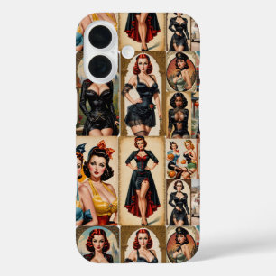 Vintage-Klassiker Pin-up-Mädchen Kollektion Design iPhone 16 Hülle