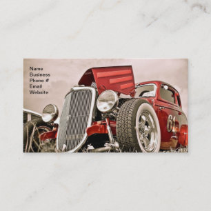 Vintage-Klassiker-Sammler-Rotes-Auto-Geschäft Visitenkarte