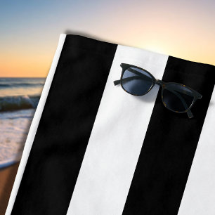 Vintage Klassiker schwarz-weiß gestreift Strandtuch