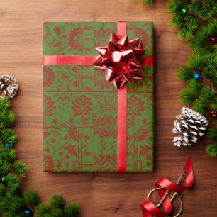 Vintage Klassiker William Morris Weihnachtsfarben Geschenkpapier