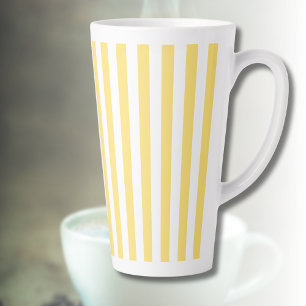Vintage Klassisch Gelb & Weiß Gestreift Milchtasse