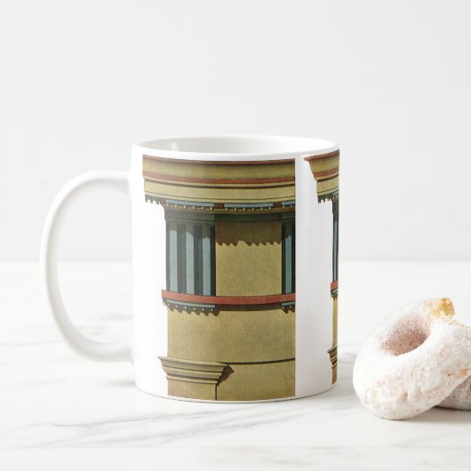 Vintage klassische Architektur, Temple Entablature Kaffeetasse (Mit Donut)