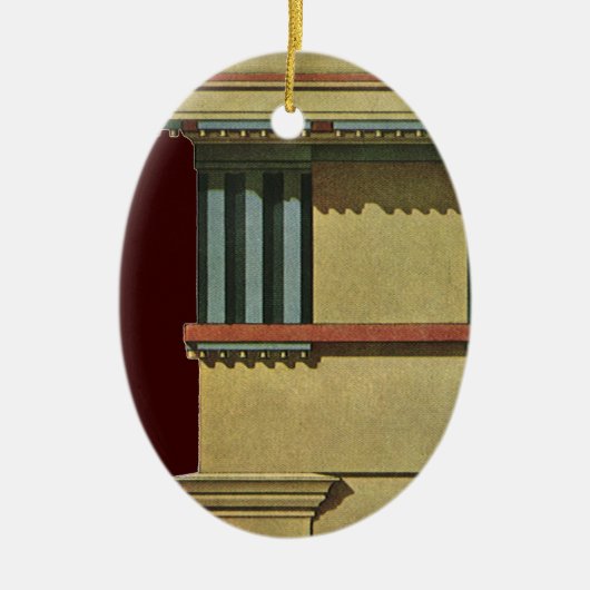 Vintage klassische Architektur, Temple Entablature Keramikornament (Vorne)