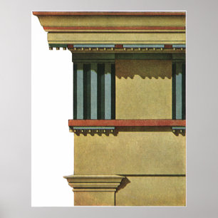 Vintage klassische Architektur, Temple Entablature Poster