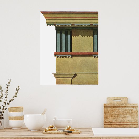 Vintage klassische Architektur, Temple Entablature Poster (Küche)