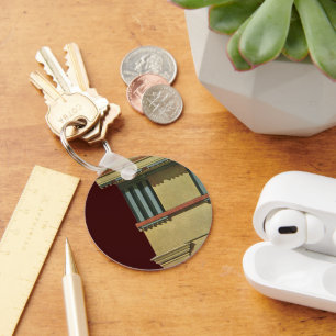 Vintage klassische Architektur, Temple Entablature Schlüsselanhänger