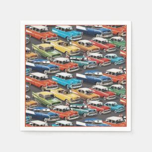 Vintage klassische Auto-Muster-Servietten Serviette