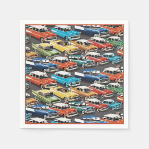 Vintage klassische Auto-Muster-Servietten Serviette