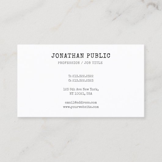 Vintage klassische Berufliche Vorlage Visitenkarte (Vorderseite)