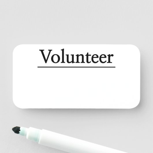 Vintage, klassische Bezeichnung "Volunteer" Namensschild (Beispiel)