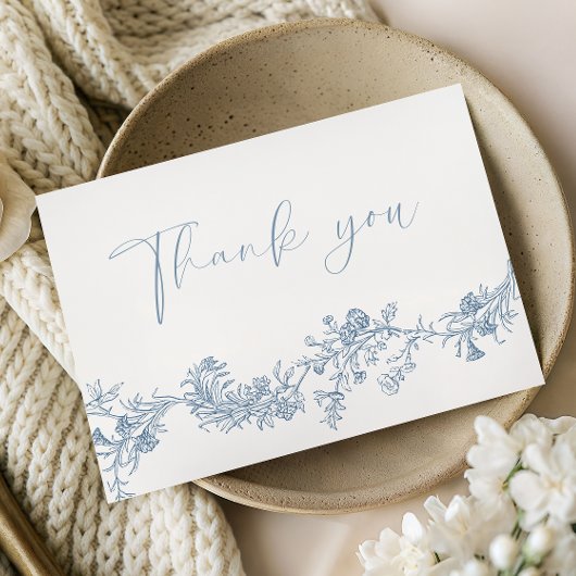 Vintage-Klassische-Blumen-Hochzeit-Dankeskarten Dankeskarte