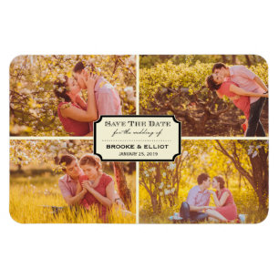 Vintage Klassische Buchseite Vier Fotos Save The D Magnet