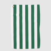 Vintage, klassische Flasche, grün und weiß Streife Golfhandtuch (Vorderseite)