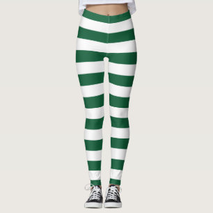 Vintage, klassische Flasche, grün und weiß Streife Leggings