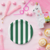 Vintage, klassische Flasche, grün und weiß Streife Pappteller (Party)