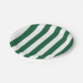 Vintage, klassische Flasche, grün und weiß Streife Pappteller (Schrägansicht)