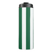 Vintage, klassische Flasche, grün und weiß Streife Thermosbecher (Vorderseite)