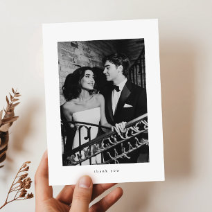 Vintage Klassische Formelle Hochzeitsfoto Budget Dankeskarte