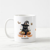 Vintage klassische Halloween-Schwarzkatze Kaffeetasse (Links)