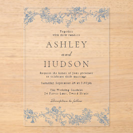 Vintage klassische Hochzeit Acryleinladungen