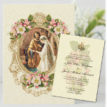 Vintage klassische Hochzeit Einladung<br><div class="desc">Dies ist eine wunderschöne traditionelle katholische elegante Vintage Hochzeit Einladung der Betrothal der Jungfrau Mary & St. Joseph mit Vintagem Goldrahmen und Kirschblüten. Der Hintergrund ist ein ecru Spitzen-Design. Der gesamte Text kann leicht angepasst werden. Seien Sie sicher und durchstöbern Sie unsere gesamte Sammlung von Mix und Match-Hochzeitsesseln!</div>