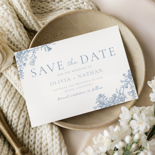 Vintage Klassische Hochzeit mit Blumen Save The Date