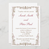 Vintage/klassische Hochzeits-Einladung Einladung (Vorne/Hinten)
