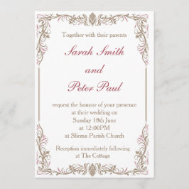 Vintage/klassische Hochzeits-Einladung Einladung