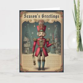 Vintage klassische Holzernährung nach Maß Weihnach Feiertagskarte