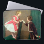 Vintage klassische Malerei mit Viktorianischen Kin Laptopschutzhülle<br><div class="desc">Niedlich und klassisch sind die Worte, die einem einfallen, wenn man sich dieses wunderschöne Bild eines Jungen anschaut, der ein kleines Mädchen in der Hand hält, während er kurz davor ist, ihr eine Blume zu geben. Diese schöne Szene übersetzt sich perfekt in Mode und Wohngestaltung. Das ideale Geschenk für jeden...</div>