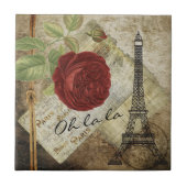 Vintage klassische Parisblumenart Fliese (Vorderseite)