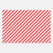 Vintage, klassische Rot-Weiß-Streifen Geschenkpapier Set (Vorderseite 3)