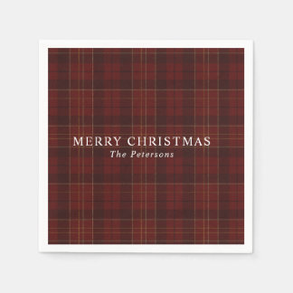 Vintage Klassische Rotkarierte Weihnachtsfeier Serviette