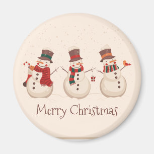 Vintage Klassische Schneemänner Weihnachten Magn Magnet