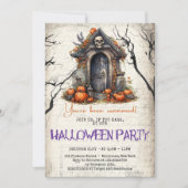 Vintage klassische Tradition beängstigendes Hallow Einladung (Vorderseite)