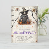 Vintage klassische Tradition Halloween Einladung (Stehend Vorderseite)